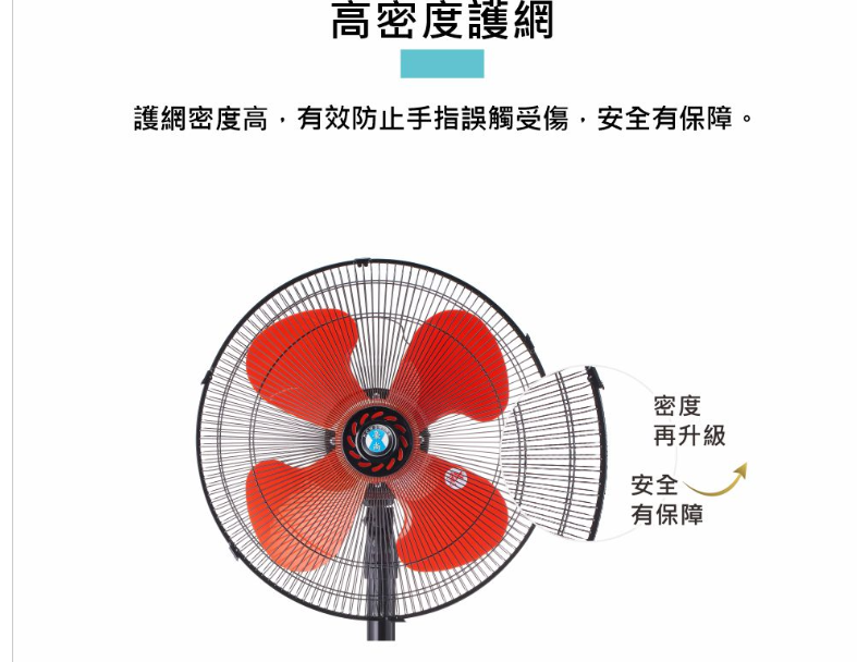 豪尚18吋高效能雙滾珠軸承純銅電機工業座扇 8